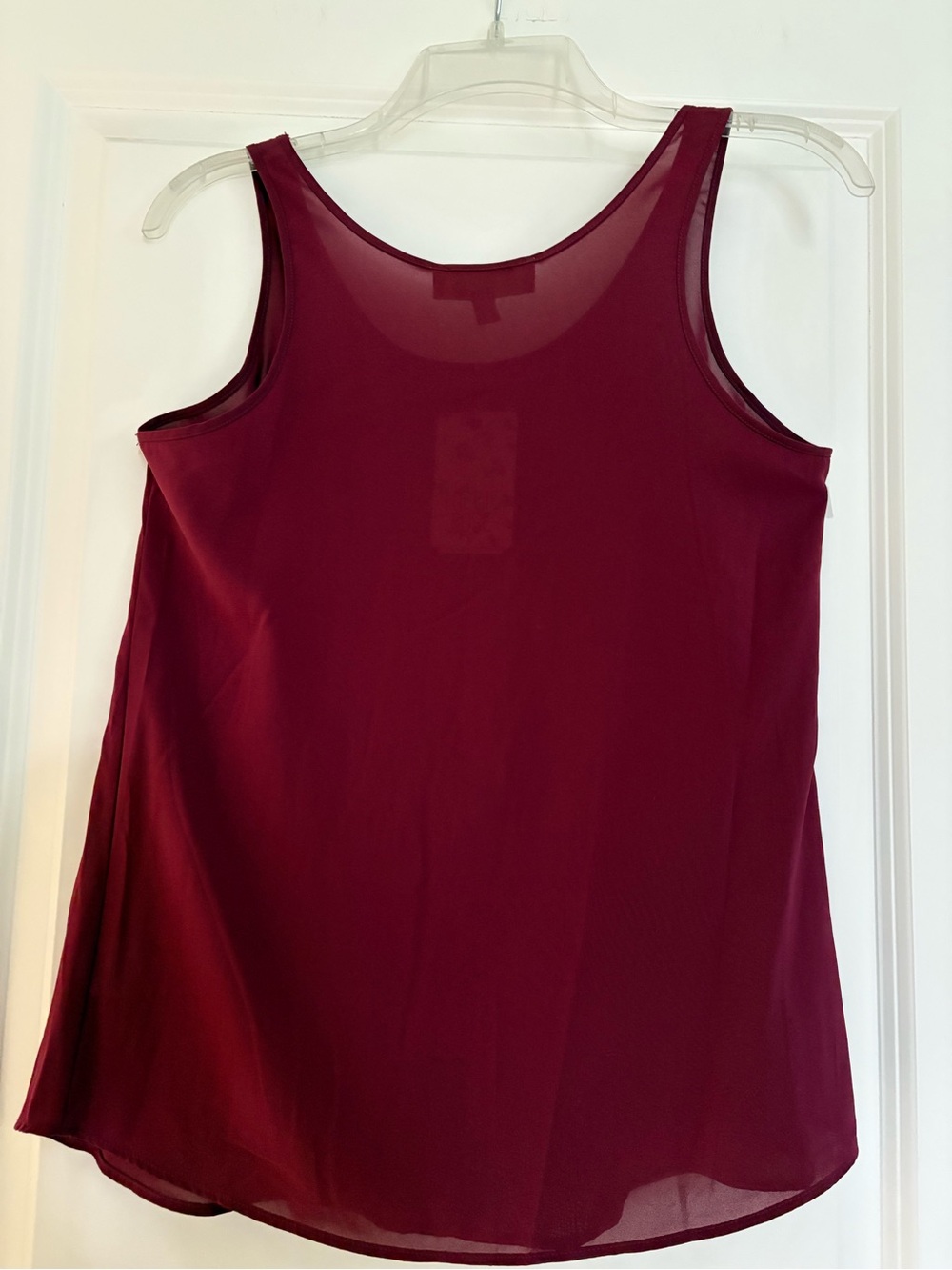 NWT Hippie Rose Retro Maroon Swing Tank Top | M | Sheer Flowy Sleeveless Blouse - Picture 3 of 7